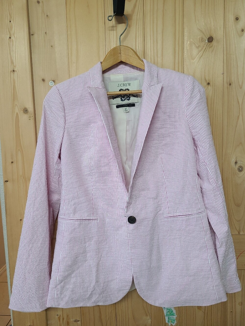 J.‎ Crew Pink Striped Seersucker Blazer - Picture 10 of 10